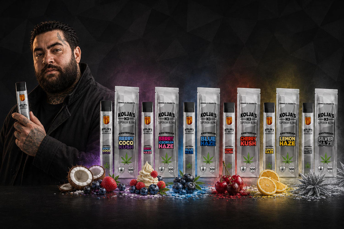 Kolja's H3 Vapes mit verschiedenen Aromavarianten