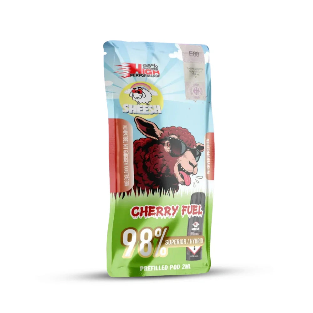 Sheesh Signature Pod Cherry Fuel Packshot Vorderseite, 98 Prozent Superior hybrid, 2 ml