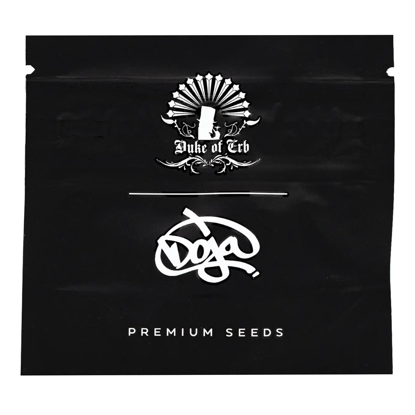 OZ KUSH x COFFIN CANDY reg Samenverpackung von Doja x Duke of Erb vor neutralem Hintergrund