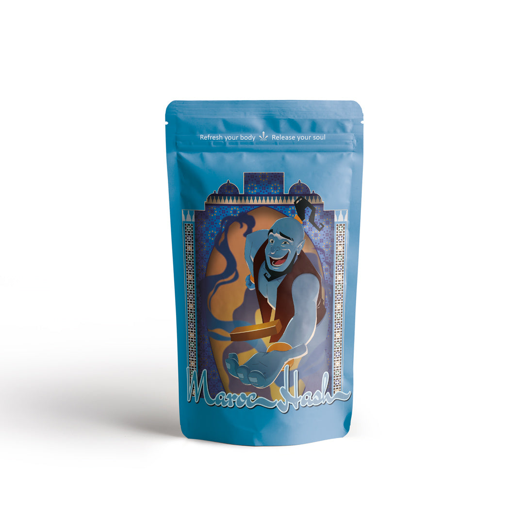 Canatrava CBC+ Maroc Hash Verpackung mit blauem Orientmotiv auf hellem Hintergrund